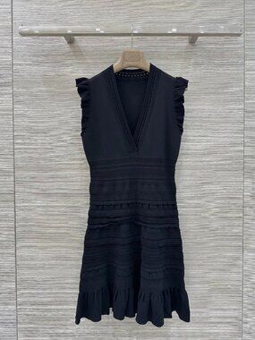 Sandro V-Neck Knitted Dress